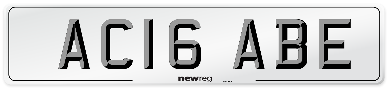 AC16 ABE Number Plate from New Reg